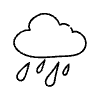 Line Rain Cloud Non Filled Element from Hand Drawn Icons - Variable Thickness Set