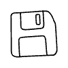 Line Save Disk Non Filled Element from Hand Drawn Icons - Variable Thickness Set
