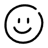 Line Smiley Happy Element from Hand Drawn Icons - Variable Thickness Set