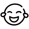 Line Smiley Laugh Element from Hand Drawn Icons - Variable Thickness Set
