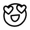 Line Smiley Love Element from Hand Drawn Icons - Variable Thickness Set