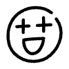 Line Smiley Sparkle Element from Hand Drawn Icons - Variable Thickness Set