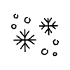 Line Snow Flakes Non Filled Element from Hand Drawn Icons - Variable Thickness Set