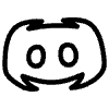 Line Social Media Discord Element from Hand Drawn Icons - Variable Thickness Set