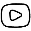 Line Social Media Youtube Element from Hand Drawn Icons - Variable Thickness Set