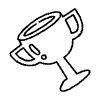 Line Trophy 1 Non Filled Element from Hand Drawn Icons - Variable Thickness Set