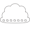 Note Pad Sheet Freeform Hole Cloud Black White Element from Sticky Notes - Monochrome Set