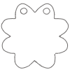 Note Pad Sheet Freeform Hole Flower Black White 1 Element from Sticky Notes - Monochrome Set