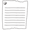 Note Pad Sheet Hole Black White 1 Element from Sticky Notes - Monochrome Set