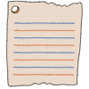 Note Pad Sheet Hole Color Border 1 Element from Sticky Notes - Classic Set