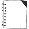 Note Pad Sheet Hoop Black White 4 Element from Sticky Notes - Monochrome Set
