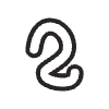 Number 2 2 Element from Doodles - Monochrome Set