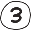 Number 3 1 Element from Doodles - Monochrome Set
