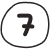 Number 7 1 Element from Doodles - Monochrome Set
