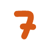 Number 7 2 Element from Doodles - Flat Set