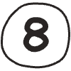 Number 8 1 Element from Doodles - Monochrome Set