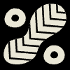 Point Amoeba Diagonal Oblique Element from Patterns Tiles - Monochrome Set