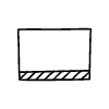 Rectangle Bottom Non Filled Line Element from Bubbles - Variable Line Thickness Set