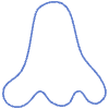 Shape Abstract Nose Element from Organic Shapes - Line Set