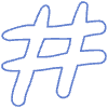 Shape Hashtag Waffle Element from Organic Shapes - Line Set