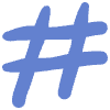 Shape Hashtag Waffle Element from Organic Shapes - Flat Set