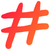 Shape Hashtag Waffle Element from Organic Shapes - Gradient Set
