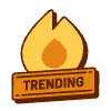 Trending Fire Sticker Element from Badges Geometric Set