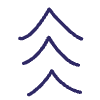 Triple Chevron Upward Line Element from Scribbles - Variable Line Thickness Set