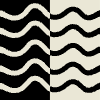 Wave Line Half Element from Patterns Tiles - Monochrome Set