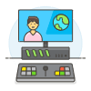 Video Workstation 3 Illustration from UX Colors Set