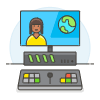 Video Workstation 5 Illustration from UX Colors Set