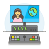 Video Workstation 6 Illustration from UX Colors Set