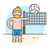 Sports Volleyball 4 Illustration from UX Colors Set