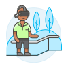 Vr For Rehab 1 Illustration from UX Colors Set | Free Download as SVG Vector and Transparent PNG | Streamline illustrations