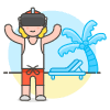 Vr Vacation 3 Illustration from UX Colors Set