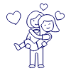 Lesbians Couple Lifting 1 Illustration from UX Line Set