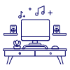 Workspace Imac 2 Illustration from UX Line Set