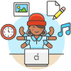 Multitasking Desk 5 Illustration from UX Colors Set
