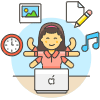 Multitasking Desk 6 Illustration from UX Colors Set