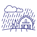 Raining Barn Field