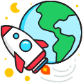 Rocket Orbiting Earth