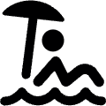 Beach Person Water Parasol Icon from Ultimate Bold Set | Free Download as SVG Vector and Transparent PNG | Streamline icons