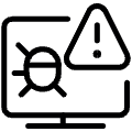 Coding Apps Website Detect Virus Monitor Alert Icon from Ultimate Light Set | Free Download as SVG Vector and Transparent PNG | Streamline icons