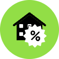 House Discount Icon from Kameleon Pop Set | Free Download as SVG Vector and Transparent PNG | Streamline icons