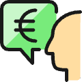 Profile User Cash Message Euro Icon from Ultimate Colors Set | Free Download as SVG Vector and Transparent PNG | Streamline icons