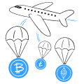 Airdrop Plane Or Drone Dropping Coins
