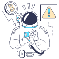 Astronaut Worried Checking Their Smartphone