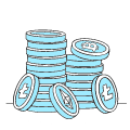 Stack Of Cryptocoins Tokens