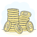 Stack Of Cryptocoins Tokens