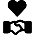 Donation Charity Handshake Heart Icon from Ultimate Bold Set | Free Download as SVG Vector and Transparent PNG | Streamline icons